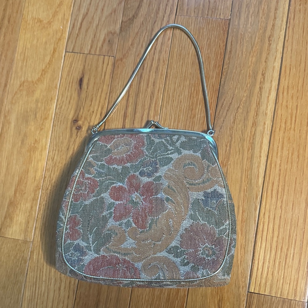 Vintage Floral Tapestry Evening Bag - Multicolor